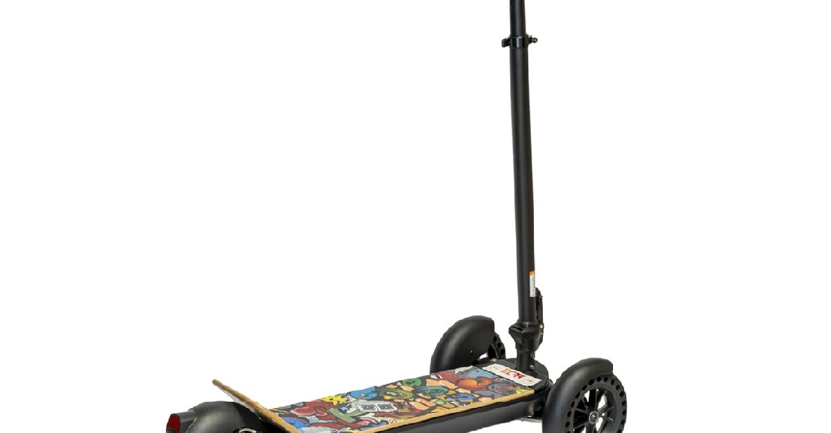 Powerful e-scooter parked in an urban setting, ready for a thrilling ride.