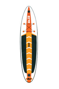 "Detailed shot of the textured surface and durable construction of a 10ft stand-up paddleboard.